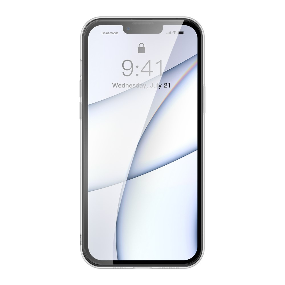 iPhone 13 Hybrid Hülle Frosted Glass TPU Bumper   Acryl Rückseite   Kameraschutz - Grau (Matt)