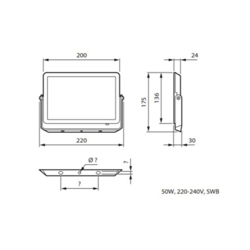 Philips LED straler 30W 4000K