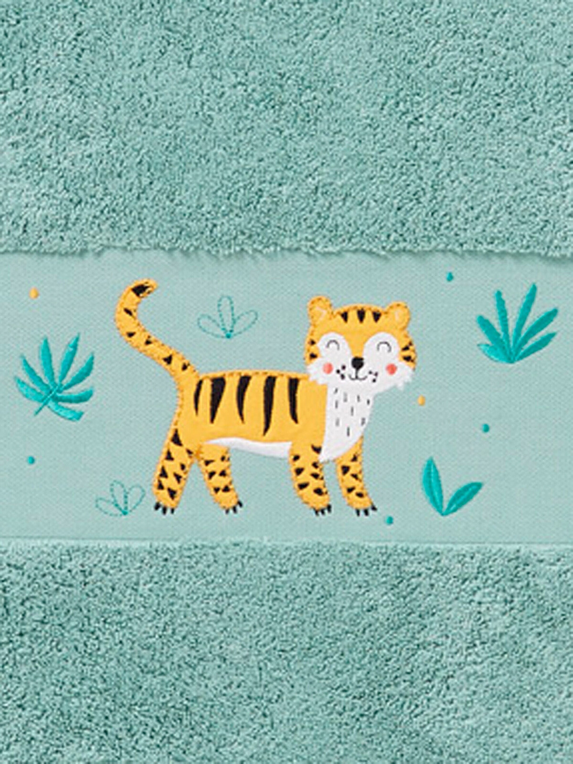Vertbaudet Kinder Handtuch TIGER grün