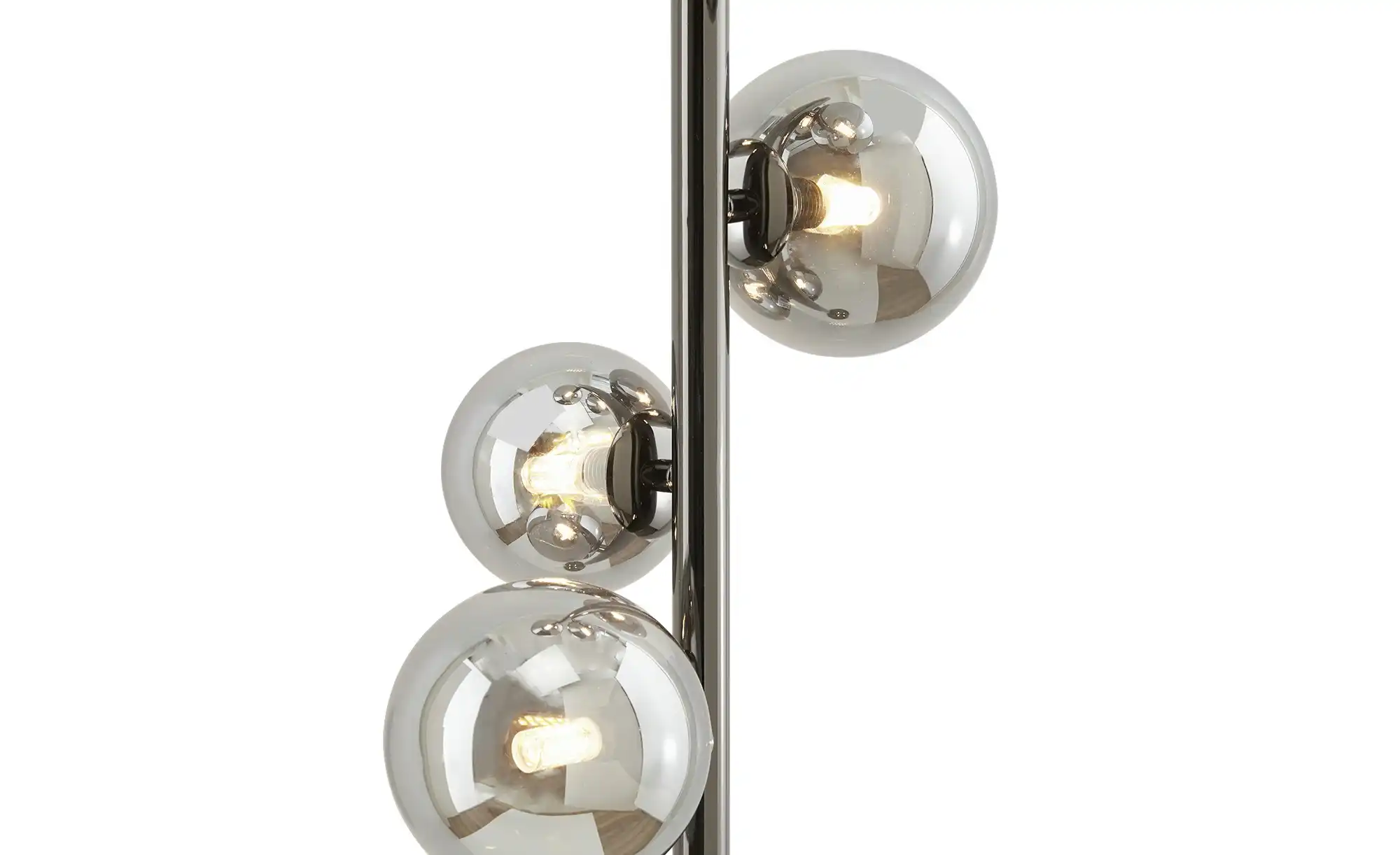 Meisterleuchten Stehleuchte, 5-flammig, schwarzchrom,Rauchglas