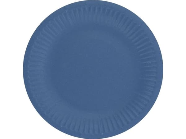 GoDan Papirtallerkener, ensfarget, marineblå, 18 cm, 6 stk. Godan