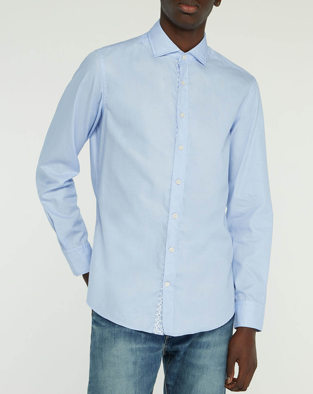 Hackett London Chemise Slim Fit Oposit Arabesk bleu clair