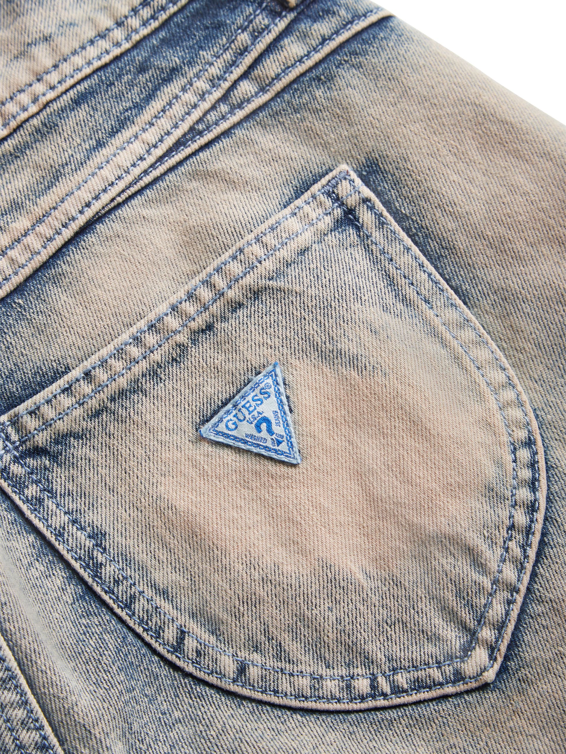 calças flare de jeans com renda