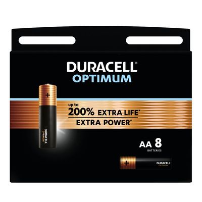 DURACELL Optimium - 8 piles alcalines - AA LR06