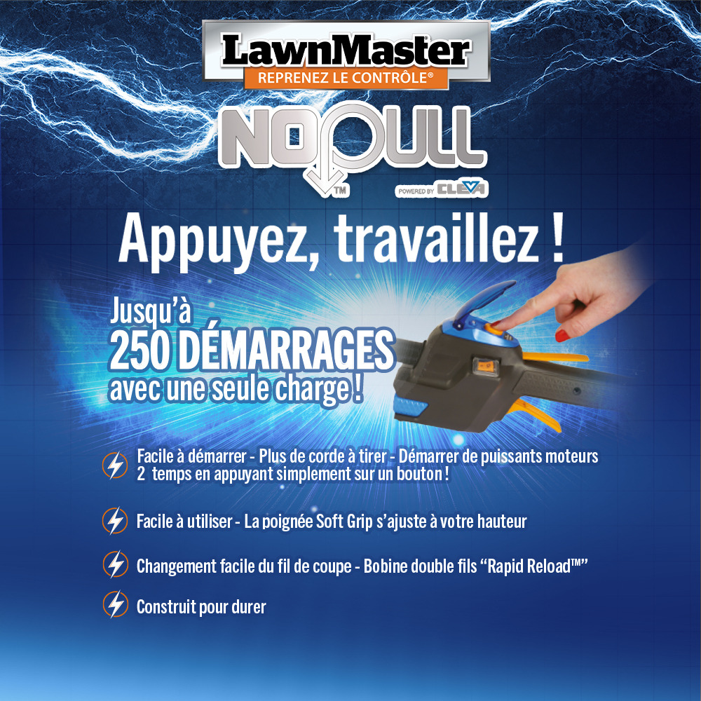Débroussailleuse thermique 26cc 4 en 1 avec démarrage électrique - lawnmaster