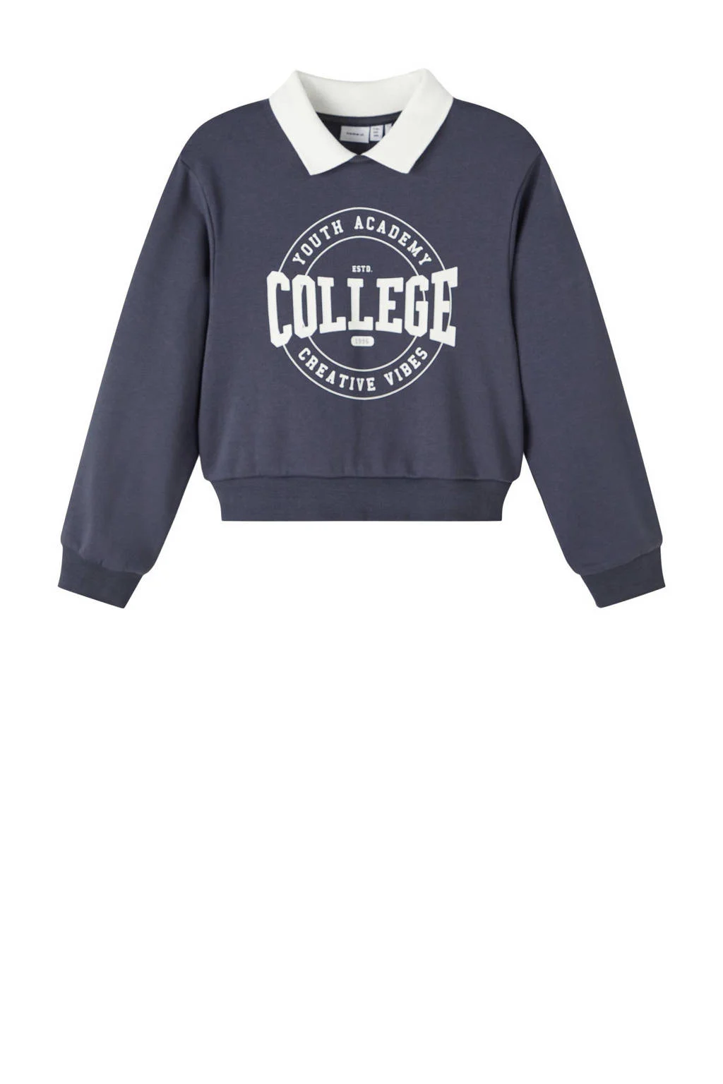 NAME IT sweater NKFNASMI met printopdruk blauwgrijs