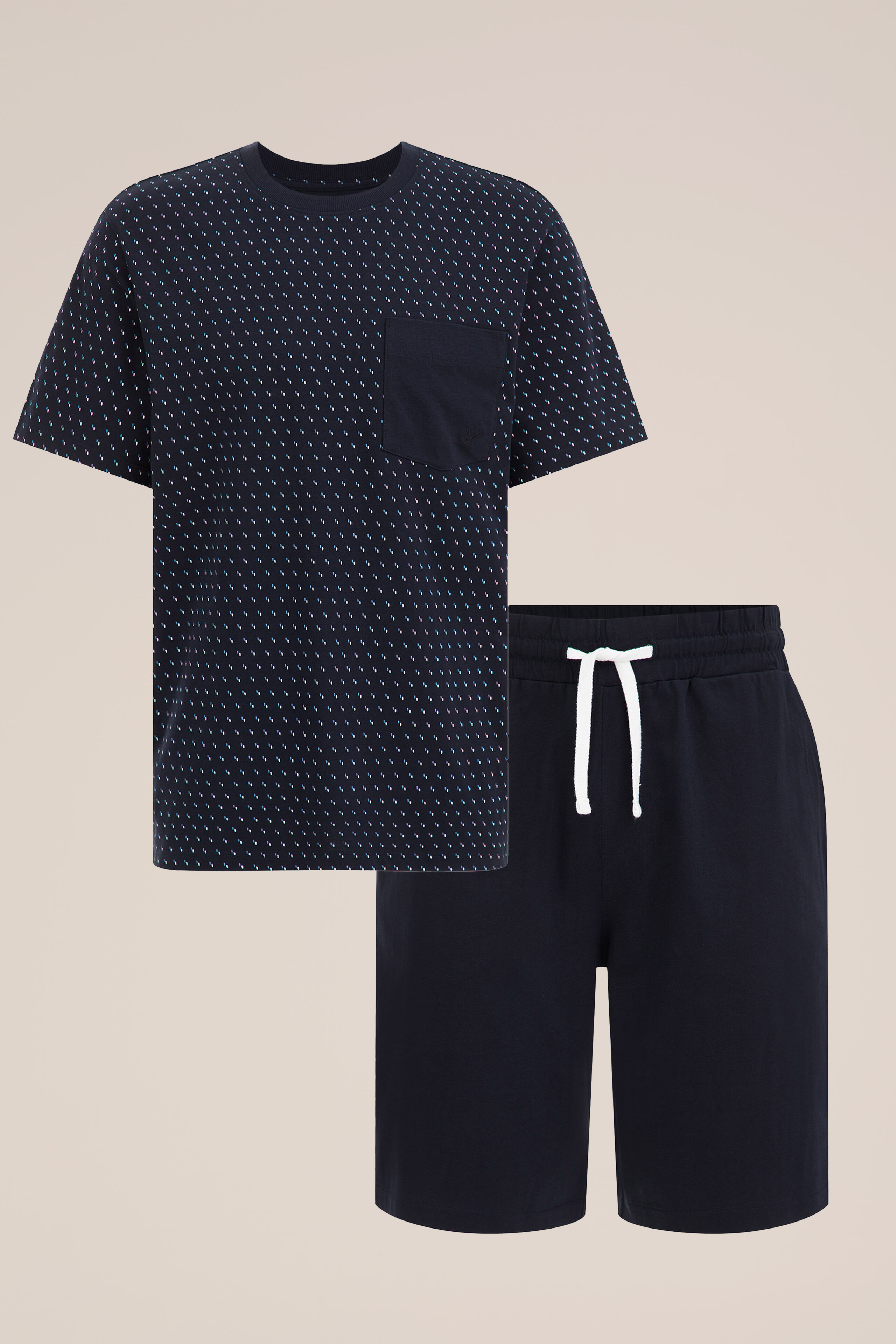 pyjamaset met dessin WE Fashion Donkerblauw