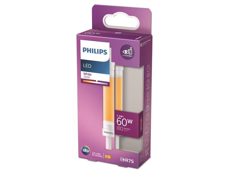 Philips Lampe LED 60W R7S 118 mm WH ND Warmweiss Warmweisses LED-Leuchtmittel mit klarem Glas