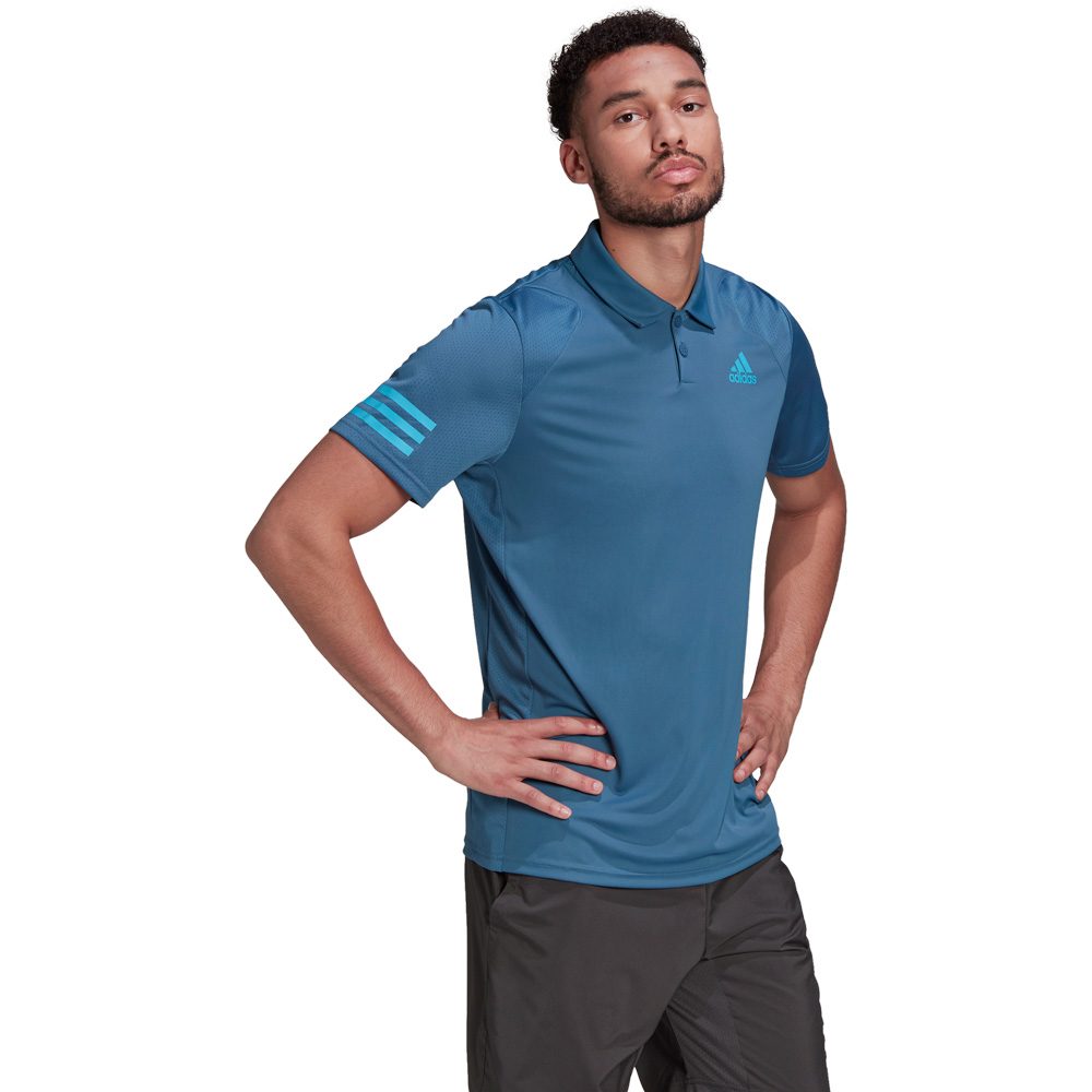 adidas Tennis Club 3-Streifen Poloshirt Herren altered blue