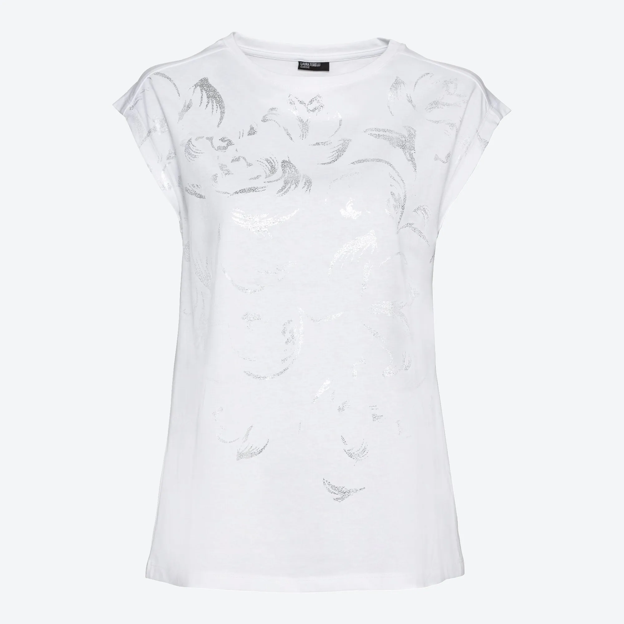 Damen-T-Shirt mit glänzendem Frontaufdruck