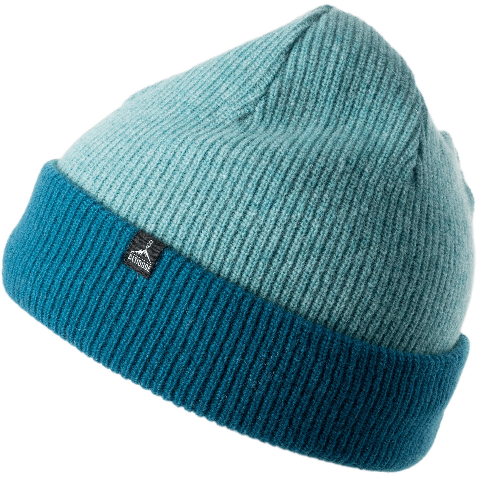 ALTIDUDE Winter Mütze Hermit Duo Rip Strickmütze Unisex Beanie Lamm Merino Wolle Farbe: Navy/Bordeuax