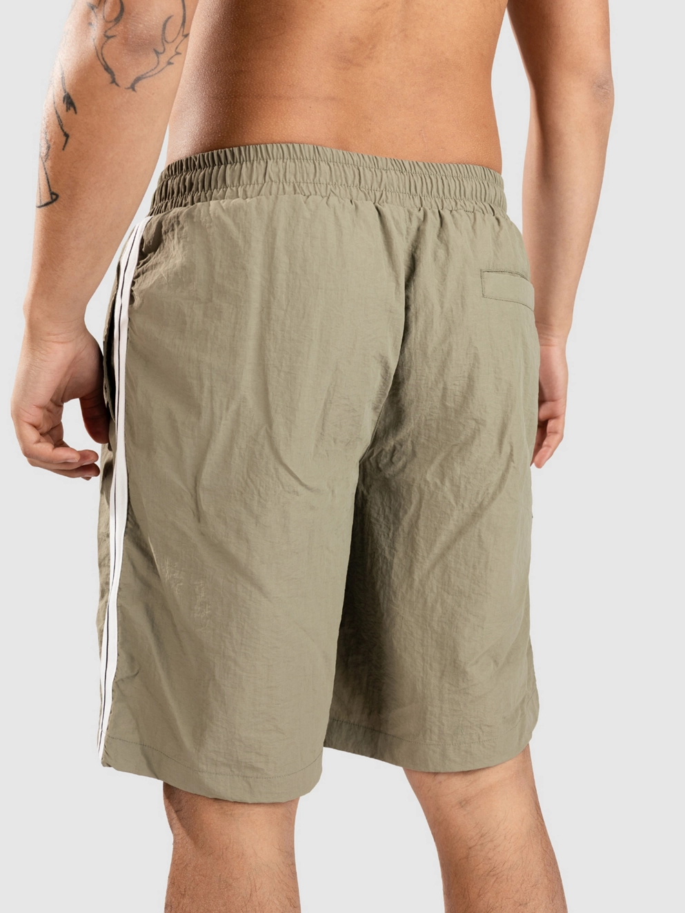 Urban Classics Patched Stripe Boardshorts paleolive