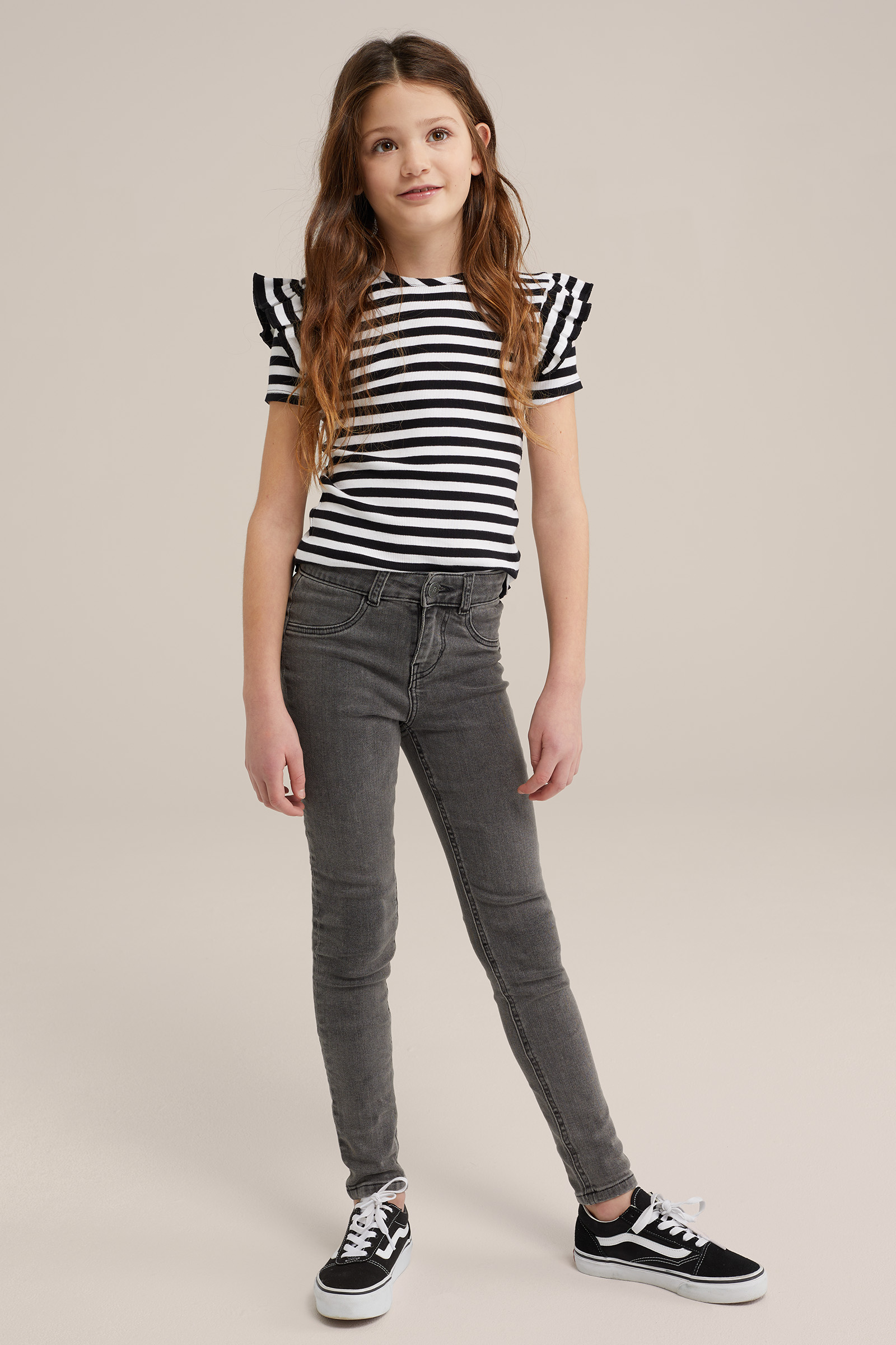 Meisjes superskinny jegging met stretch Blue Ridge Donkergrijs gemeleerd