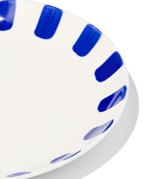 assiette à dessert Ø17cm - new bone blanc et bleu - vaisselle dépareillée