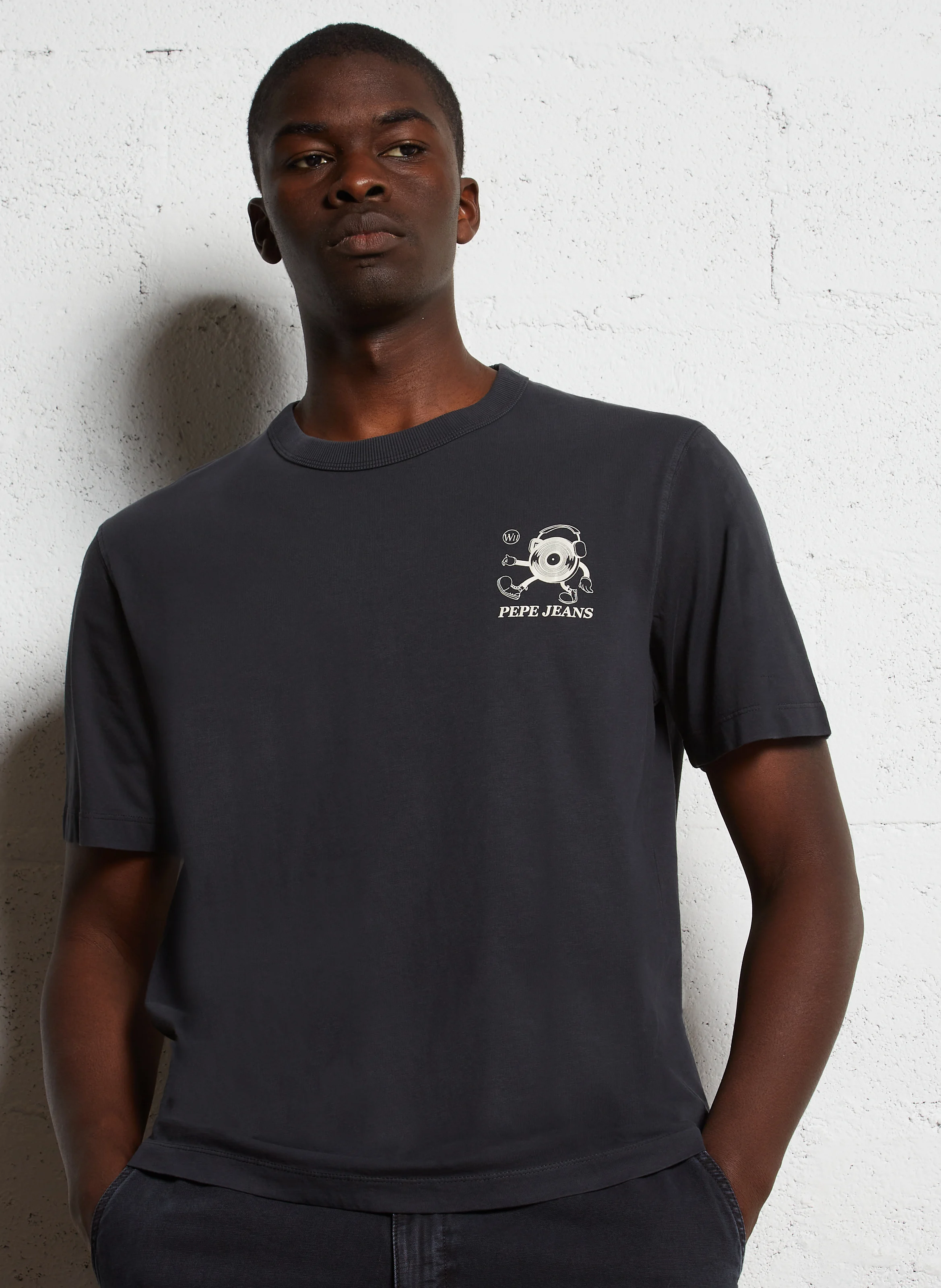 Tee-shirt oversize en coton sérigraphié | Noir