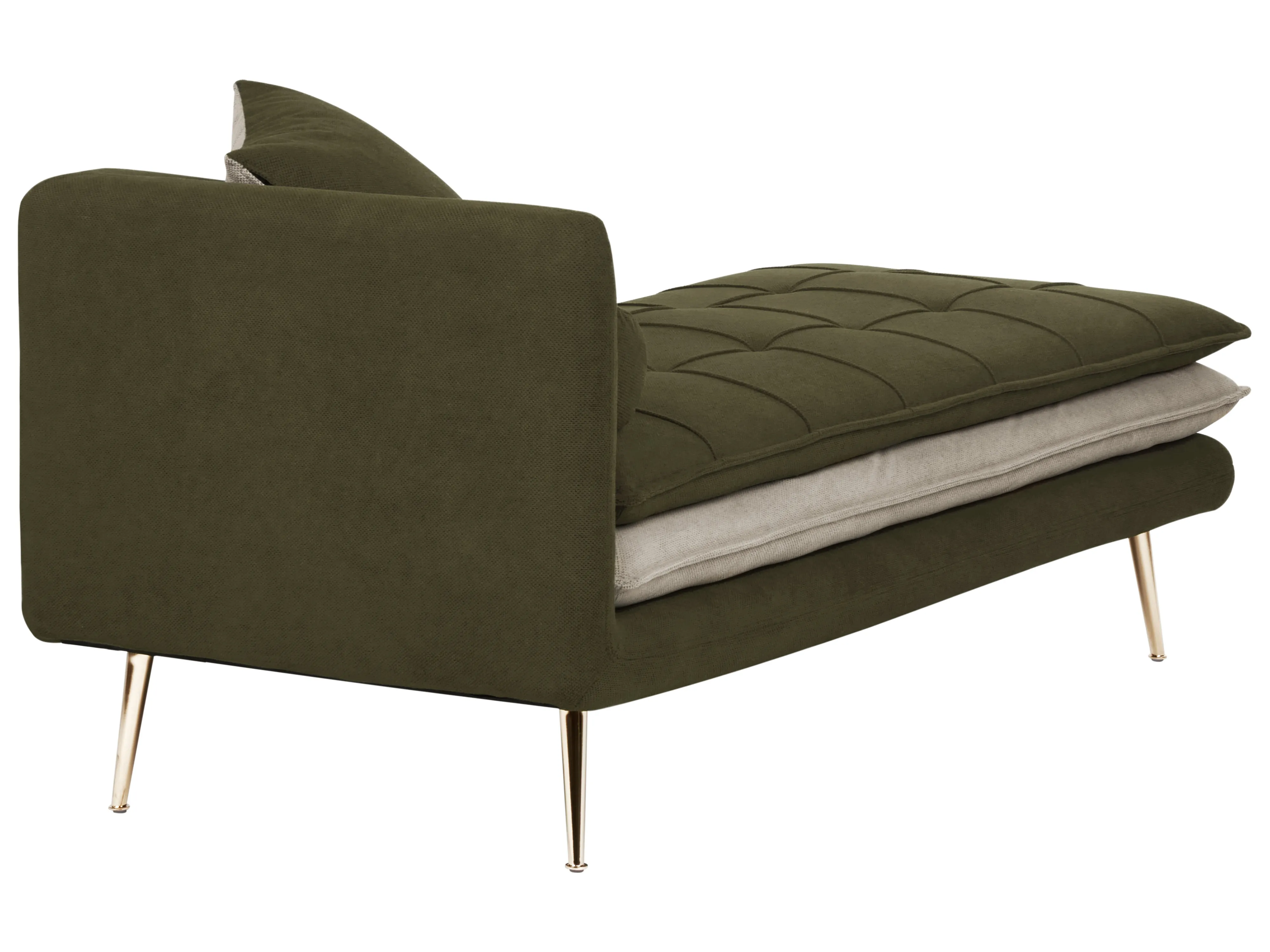 Linkszijdige chaise longue GONESSE Stof Groen