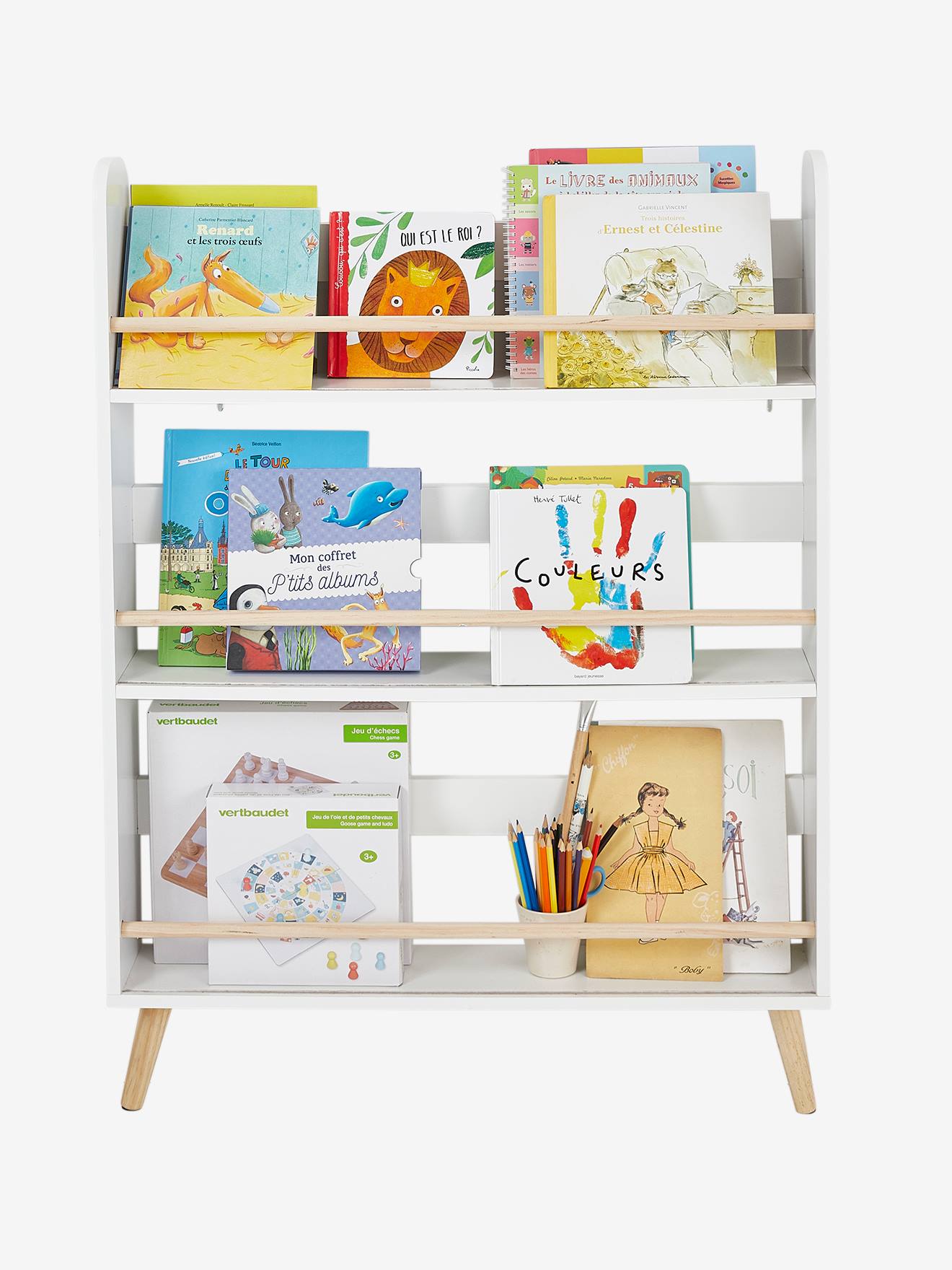Estante para livros Confetti Line, branca clara, bicolor/multicolorida