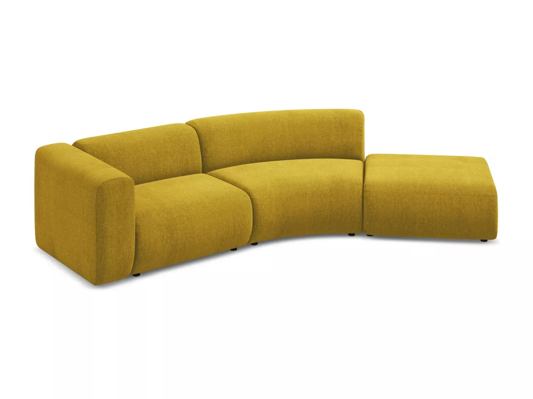 Canapé modulable 4 places droit en tissu chenille - moutarde - EKAHI