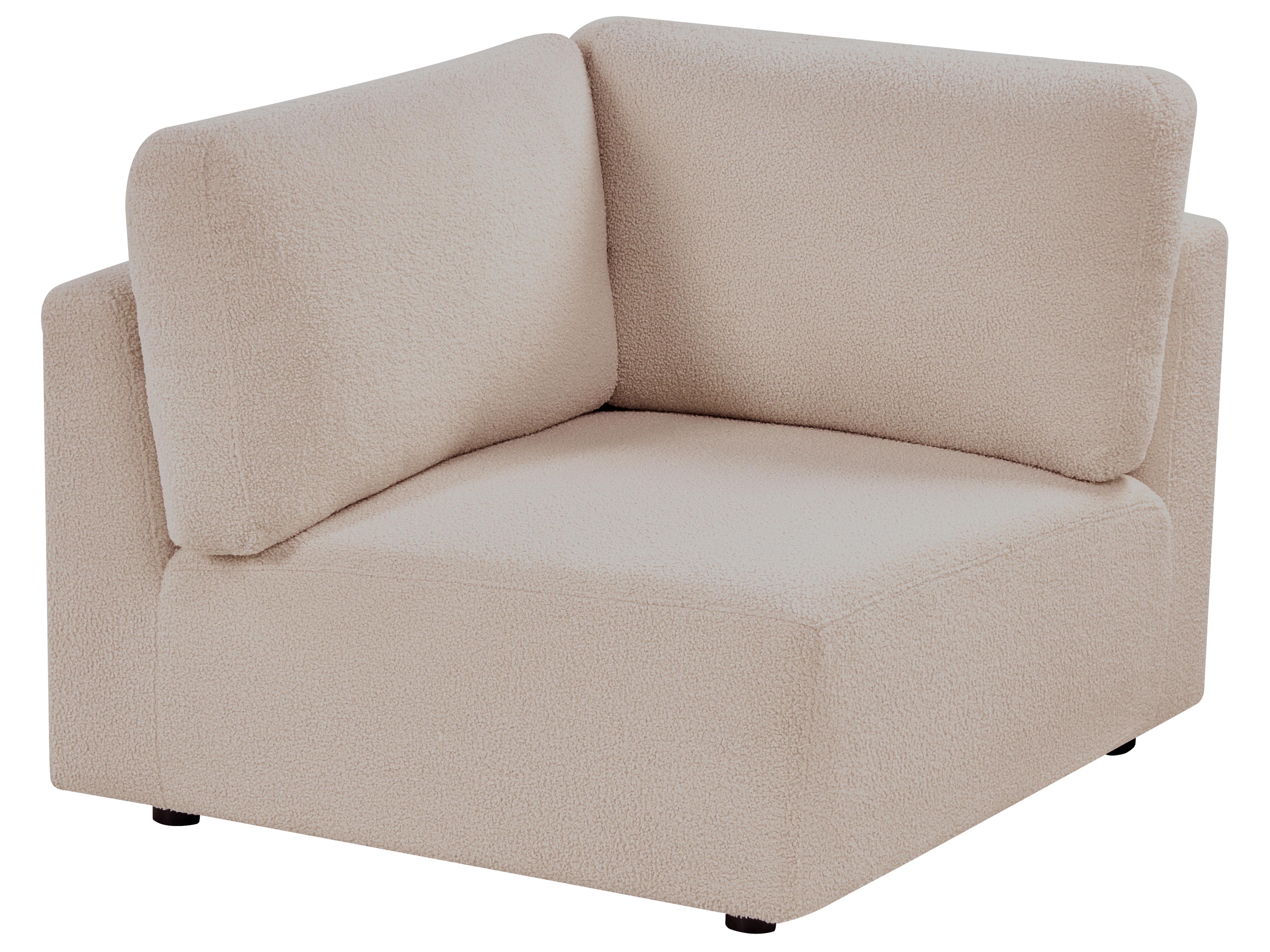 Hoekmodule KIVVIK Bouclé Beige rechtszijdig