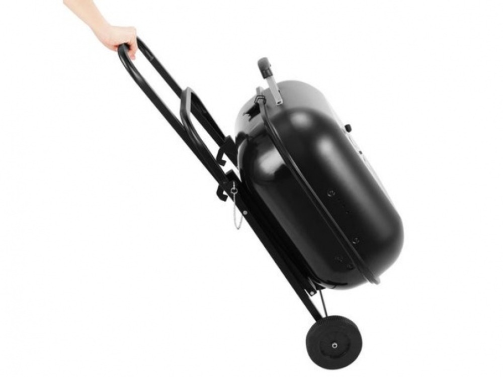 Barbecue charbon de bois valise à roues, l.53 x l.52 cm