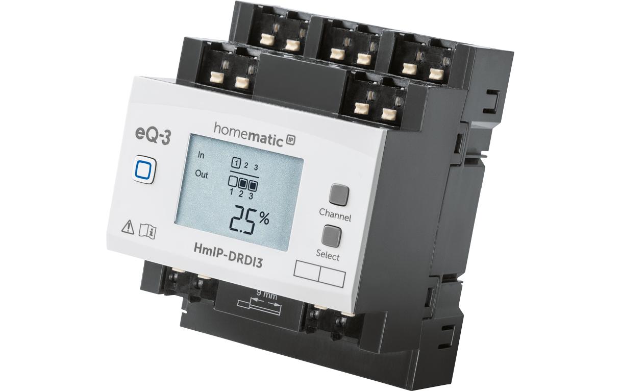 Smart Home Dimmaktor für Hutschienenmontage 3-fach<br>Smart ausbauen, komfortabel Dimmen – HmIP-DRDI3