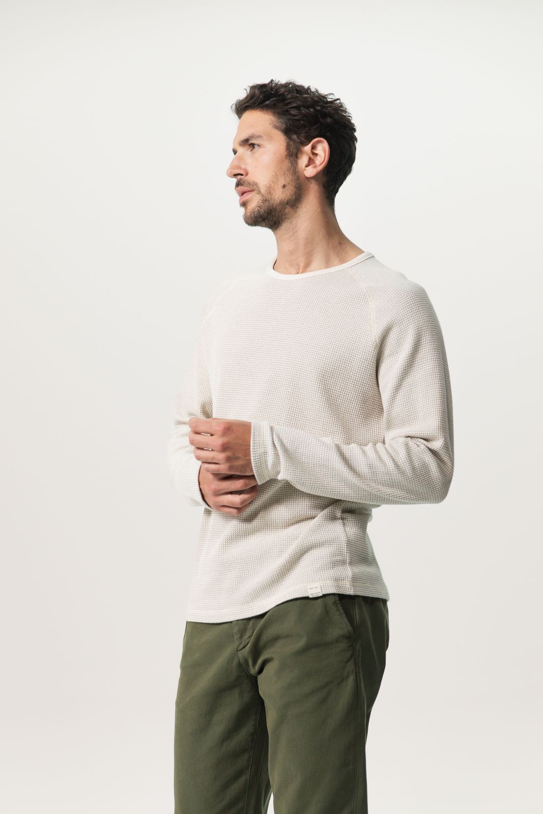 Wit T-shirt met structuur