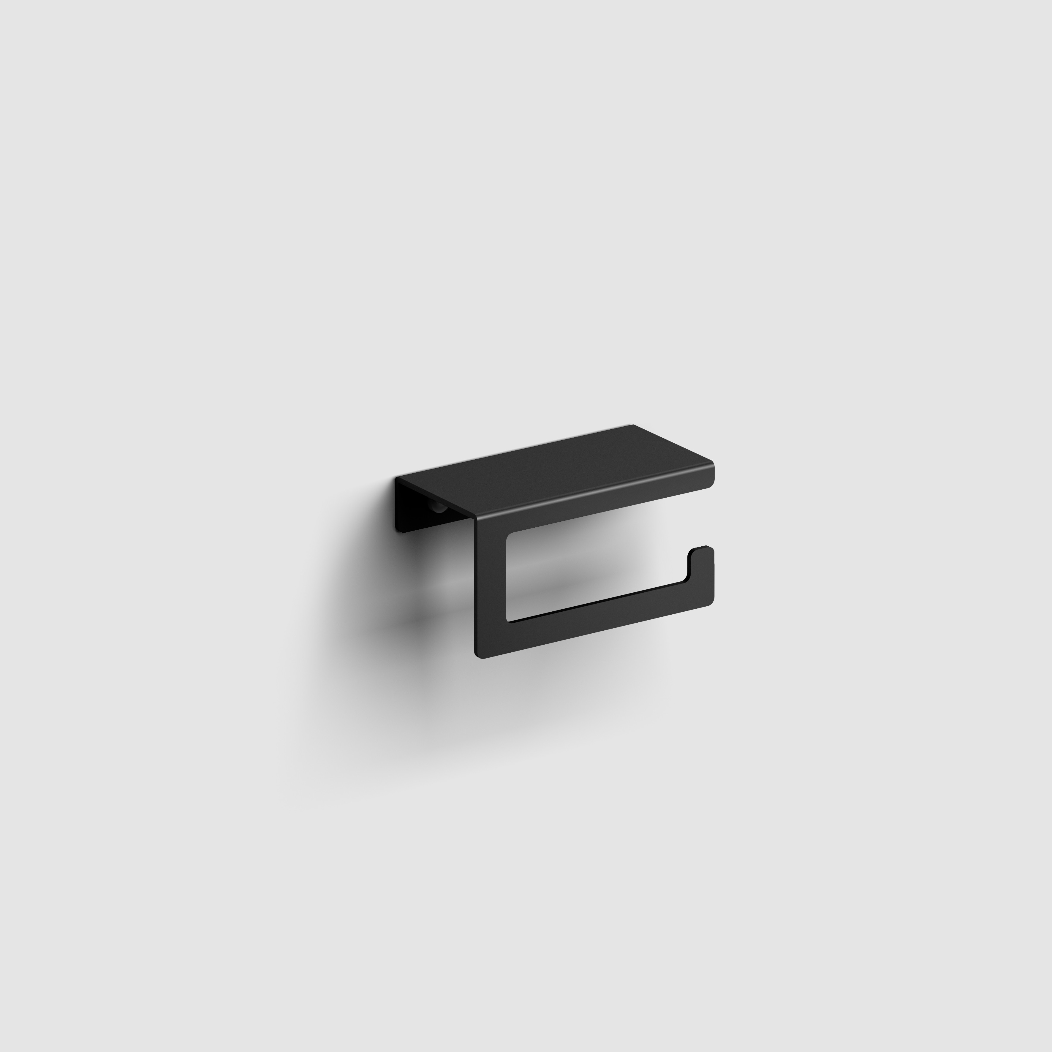 Clou Fold toiletrolhouder met cover zwart mat
