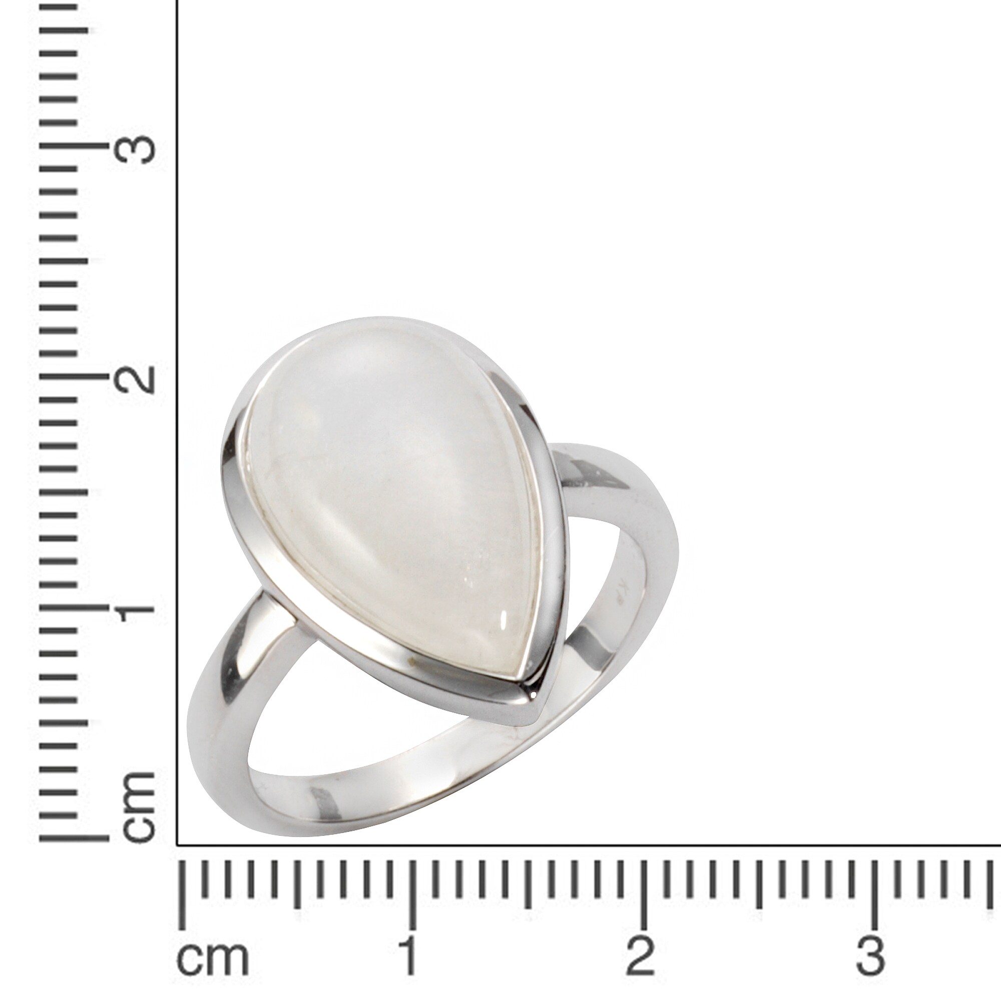 Jamelli Ring 925 Silber rhodiniert mit Rainbow Mondstein