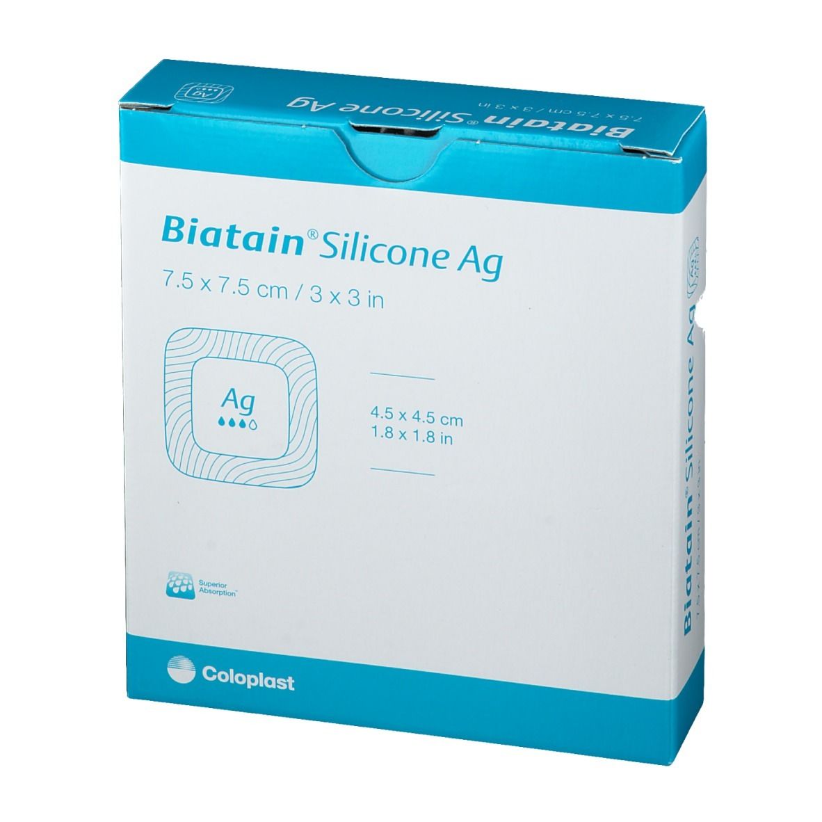 BIATAIN® Silicone Ag Schaumverband mit Silber 7,5 x 7,5 cm