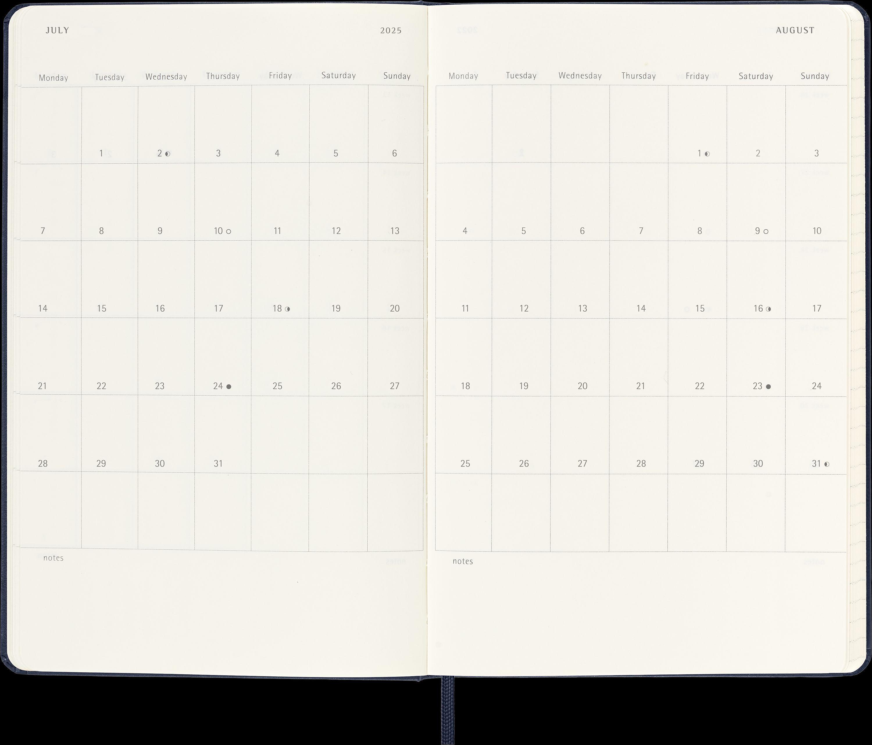 Moleskine 12 Monate Tageskalender 2025, Large/A5