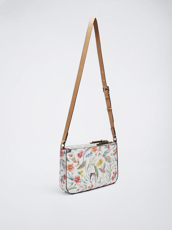Bolsa Bandolera Estampado Floral - Coral