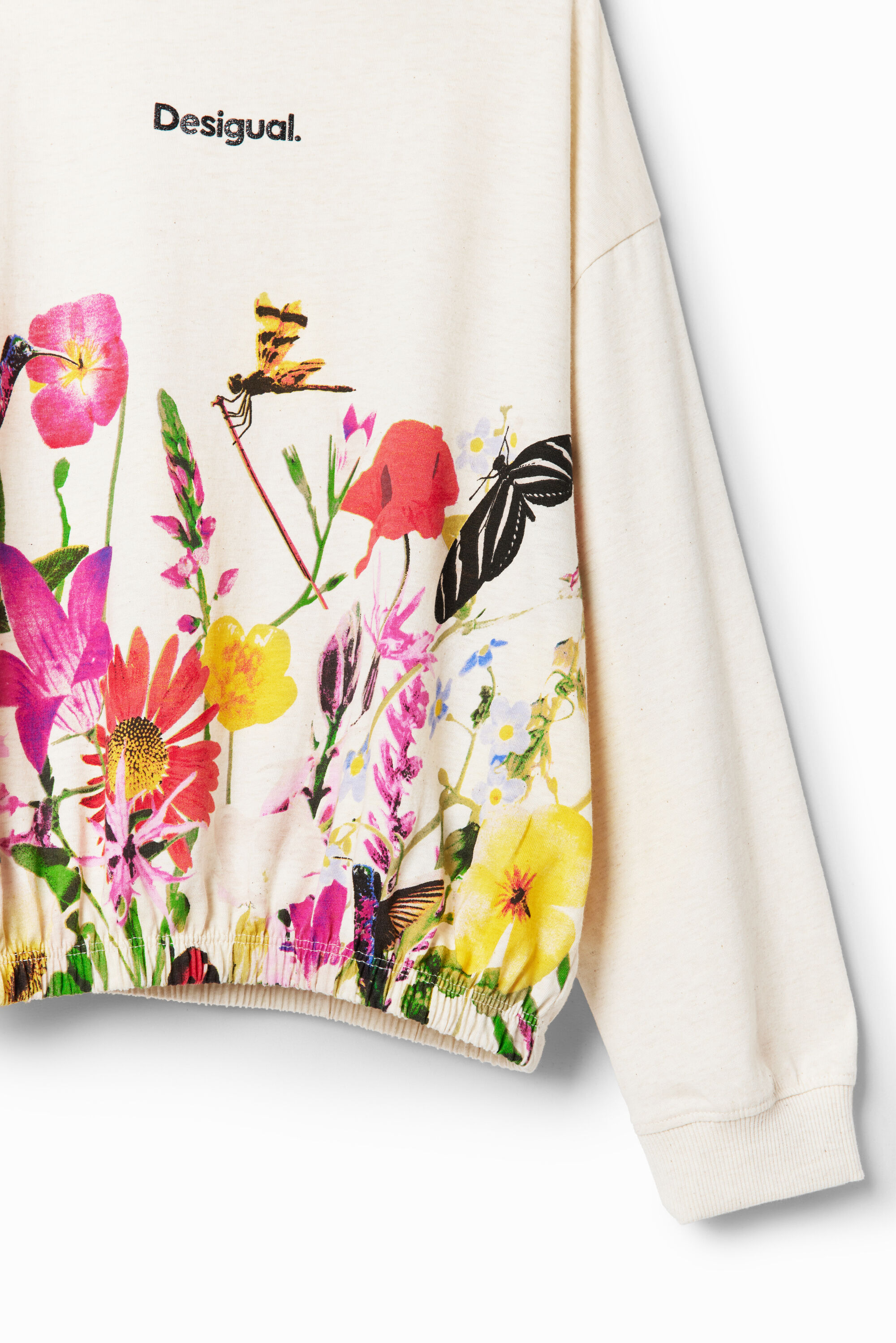 T-shirt froncé fleurs