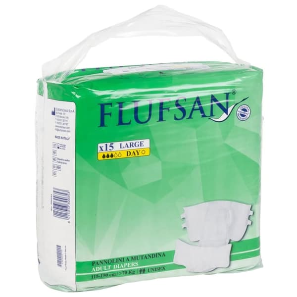 Flufsan Voksenbleier engangs 15 stk str L
