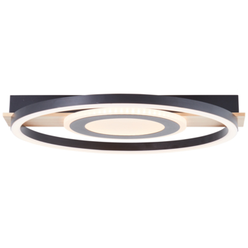 Brilliant plafondlamp Maureen 22W 2900 lm zwart/hout