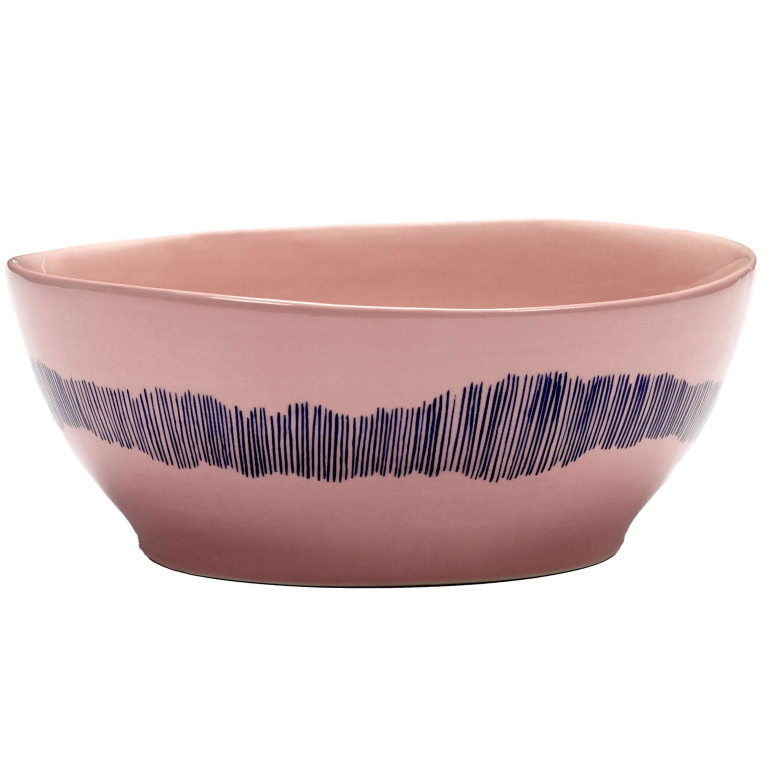 Serax Feast by Ottolenghi kom Ø18 set van 4 White/Blue Stripes