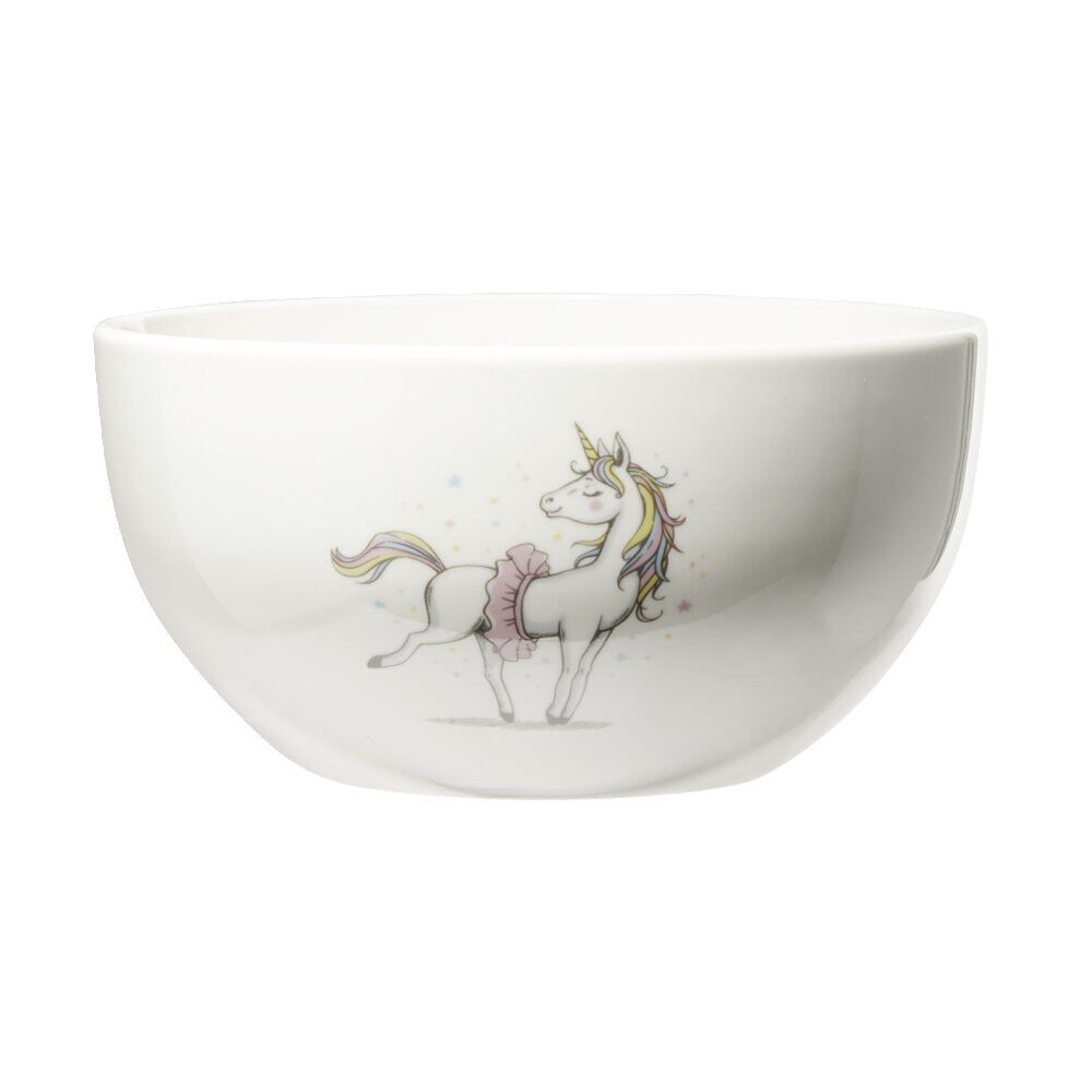Bol en porcelaine blanc pour enfant motif licorne Ø14xH7cm