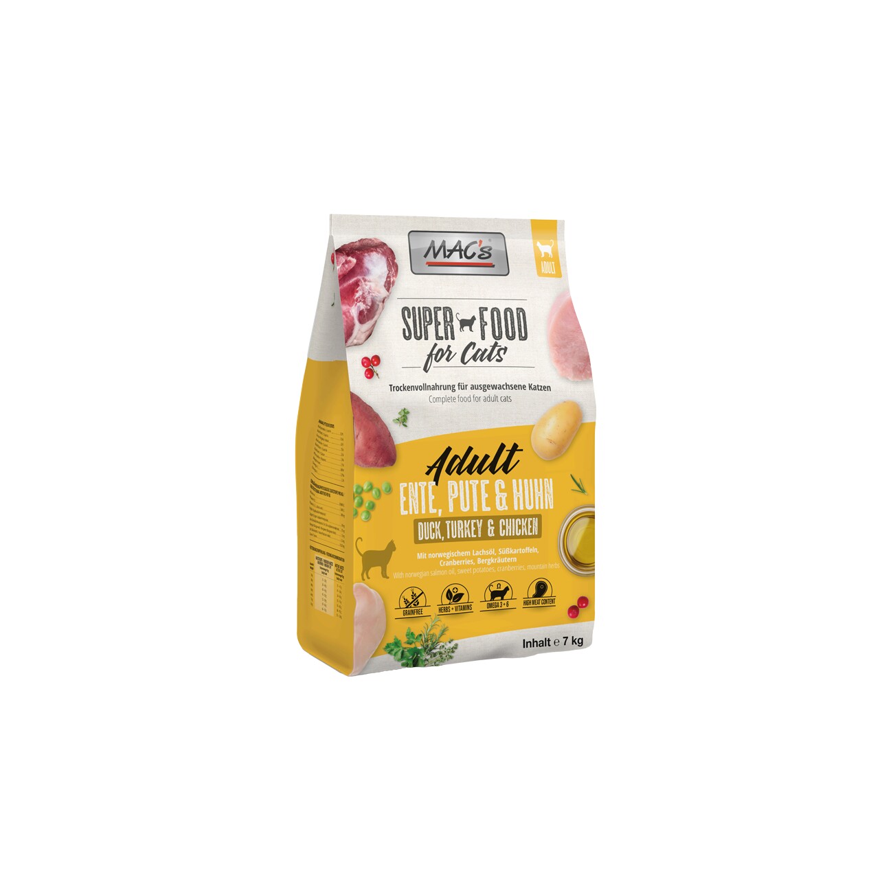 MAC's Cat Adult Trockenfutter Ente, Pute & Huhn 7 kg
