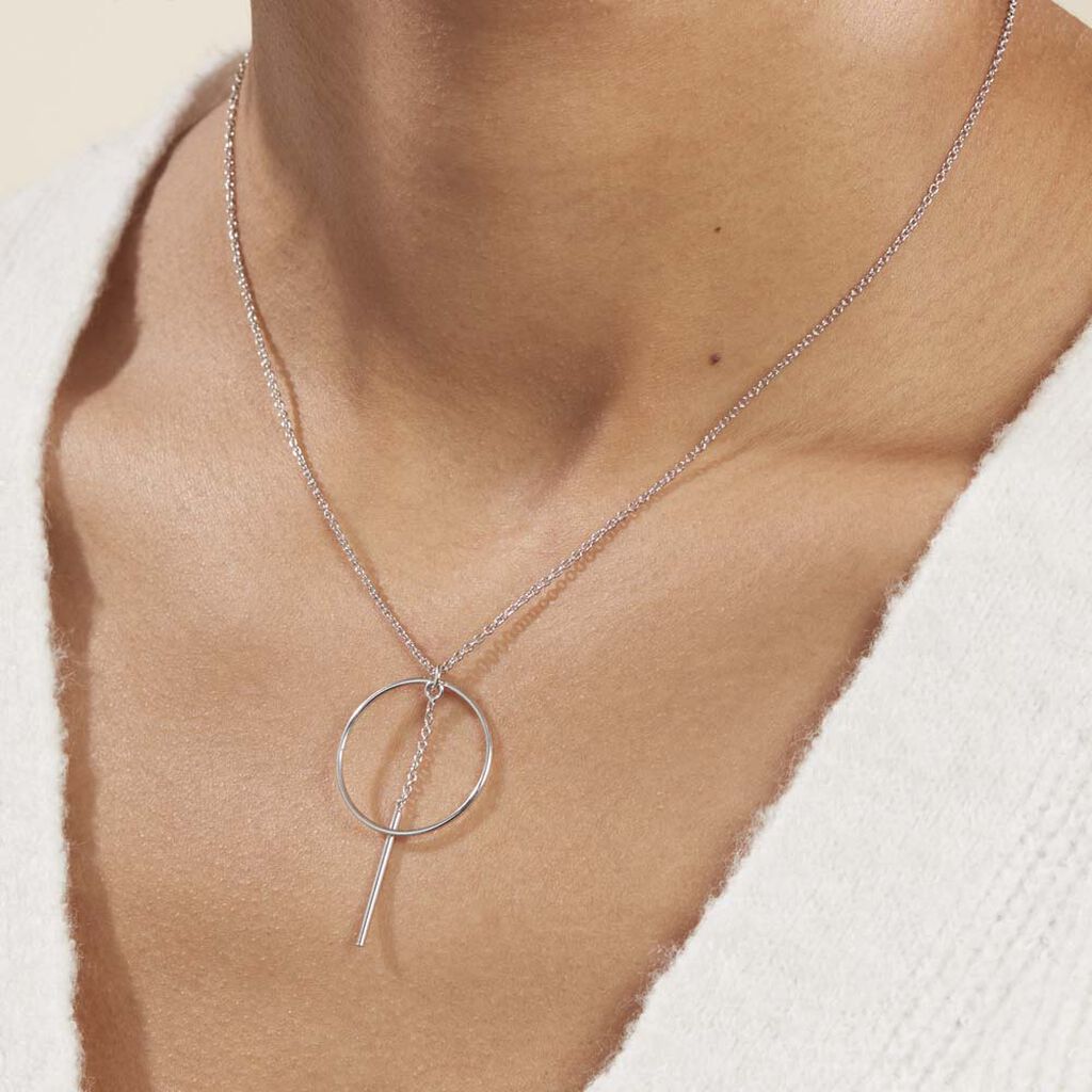 Collier Enissa Argent Blanc