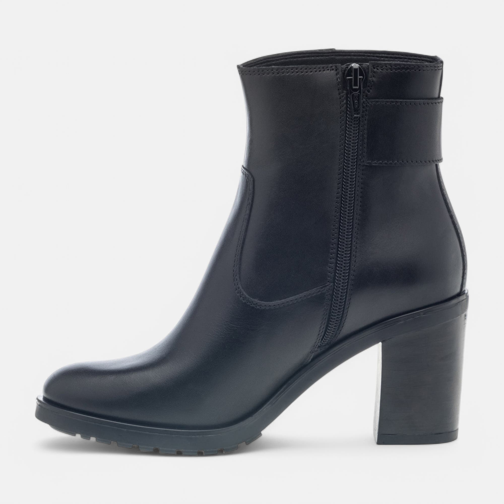 Bottines à talon Femme en cuir noir