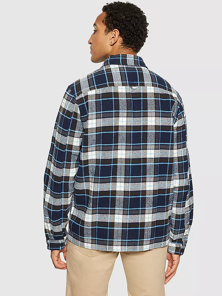 KNOWLEDGE COTTON APPAREL Flanell Overshirt Regular Fit blau