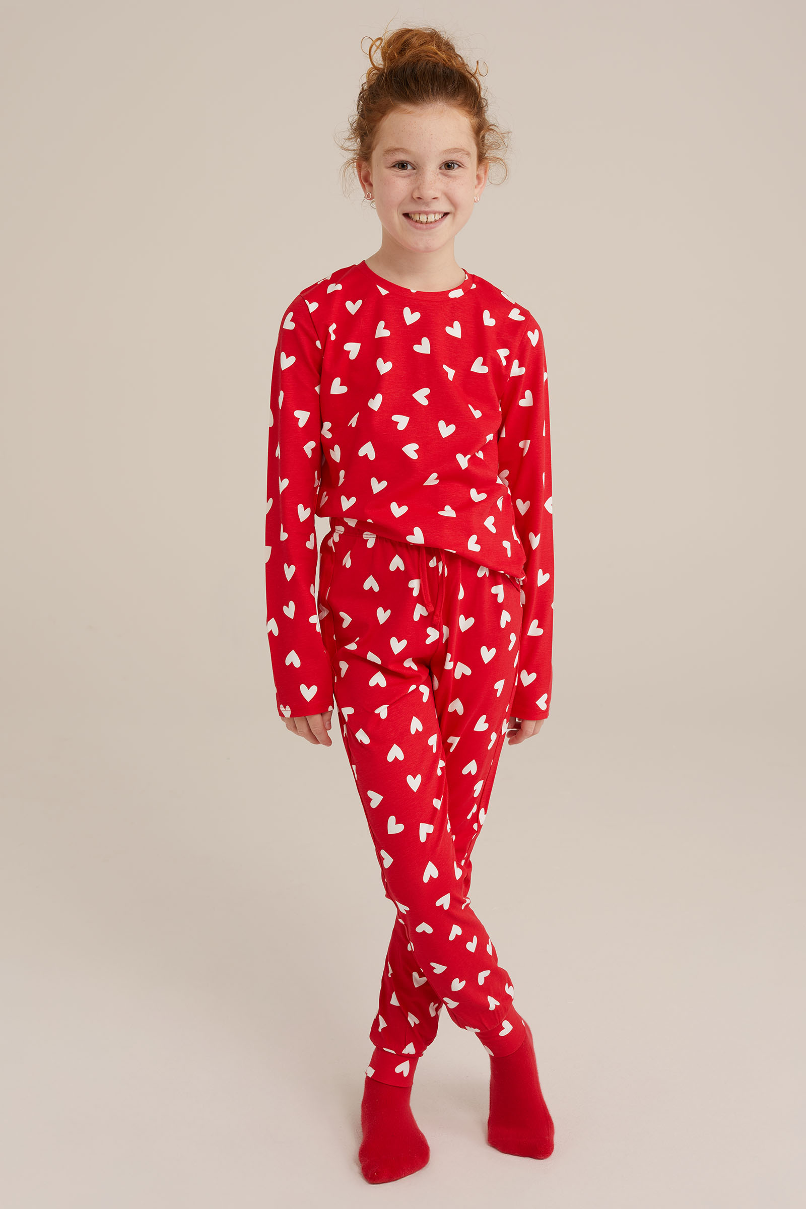 Meisjes pyjamaset met dessin WE Fashion Felrood
