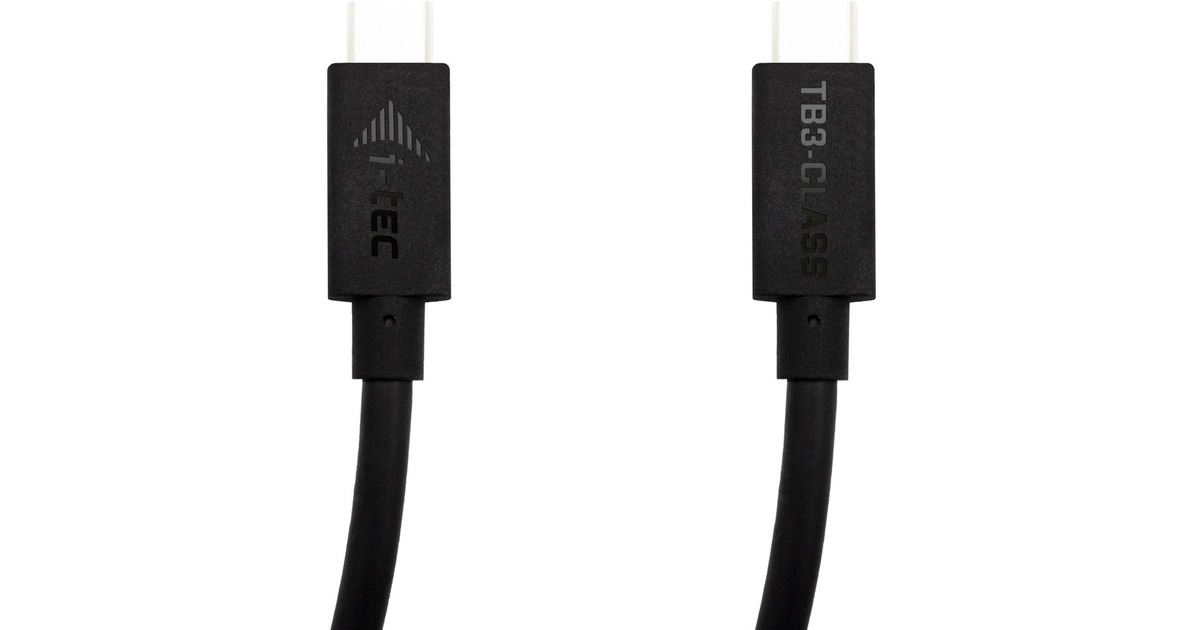 i-tecThunderbolt 3 kabel  (Zwart, 1,5 meter, 40 Gbps, 100W PD, USB-C Compatible)