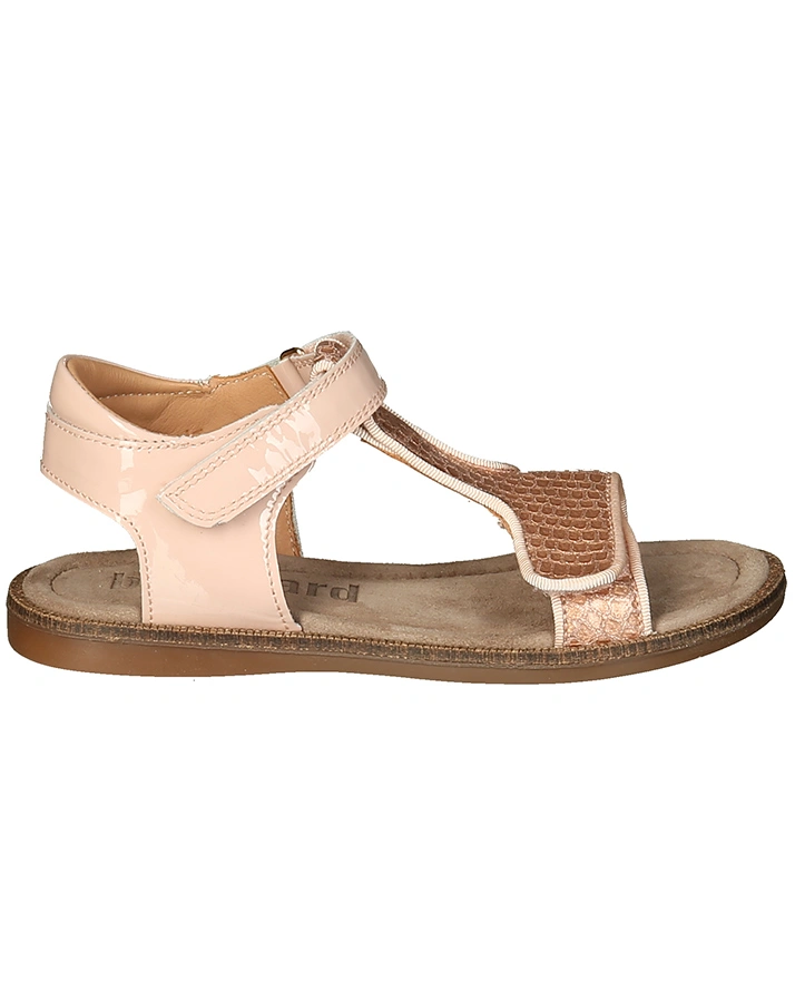 Leder-Sandalen ALMA mit Klett in grapefruit