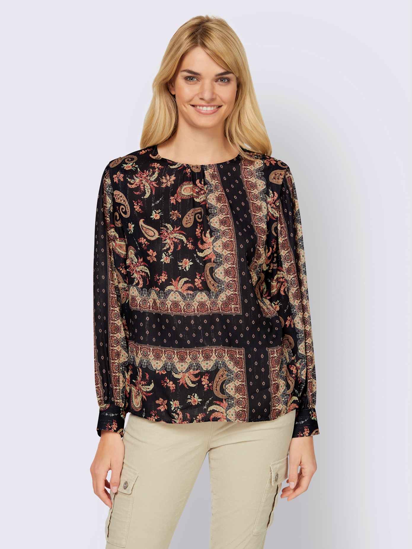 Chemisier élégant imprimé paisley