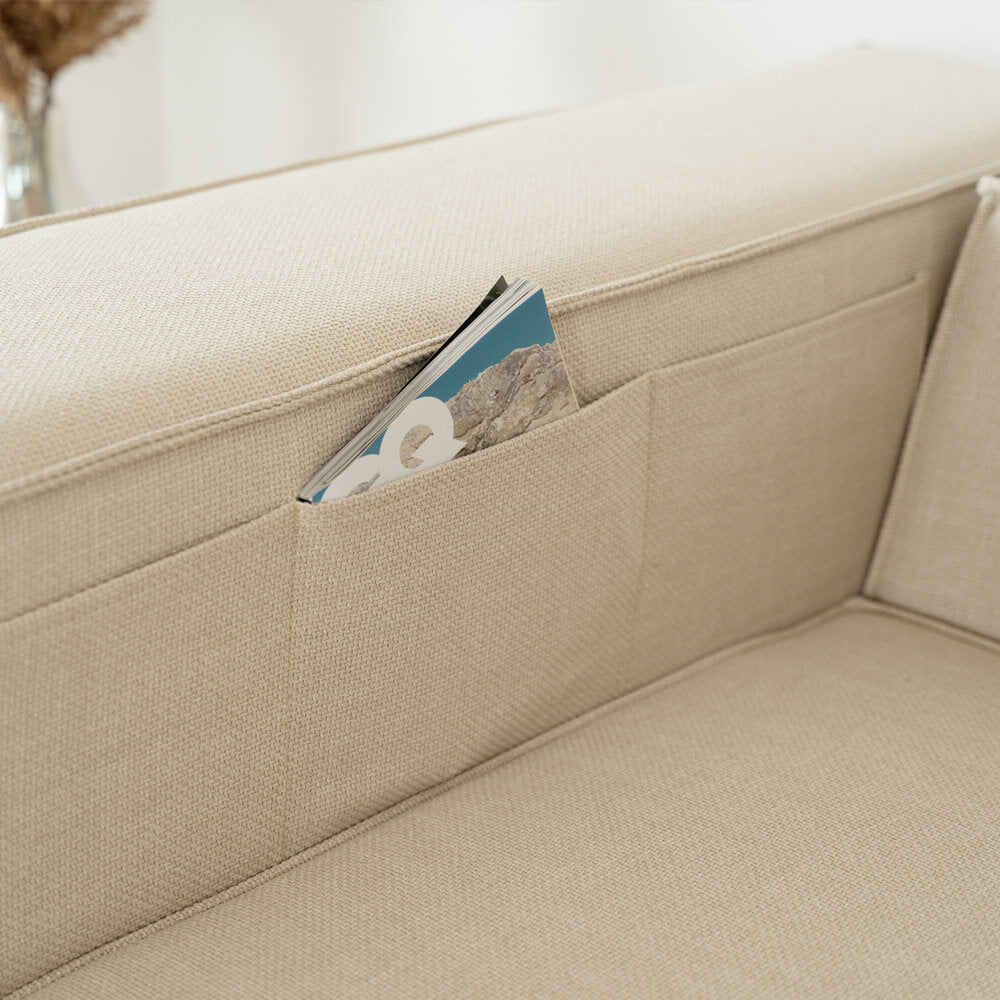 HOME DELUXE Modulaire 3-zitsbank met Hocker - Beige