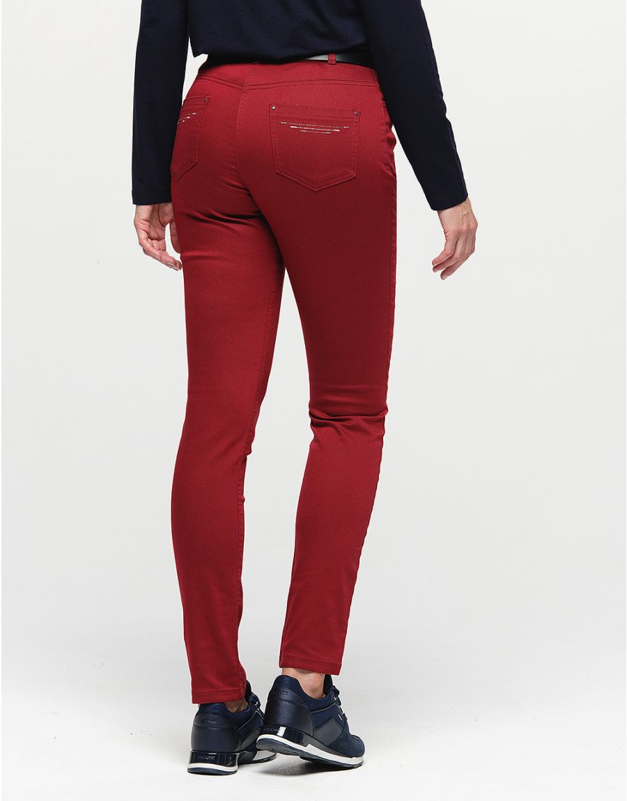Pantalon slim rouge