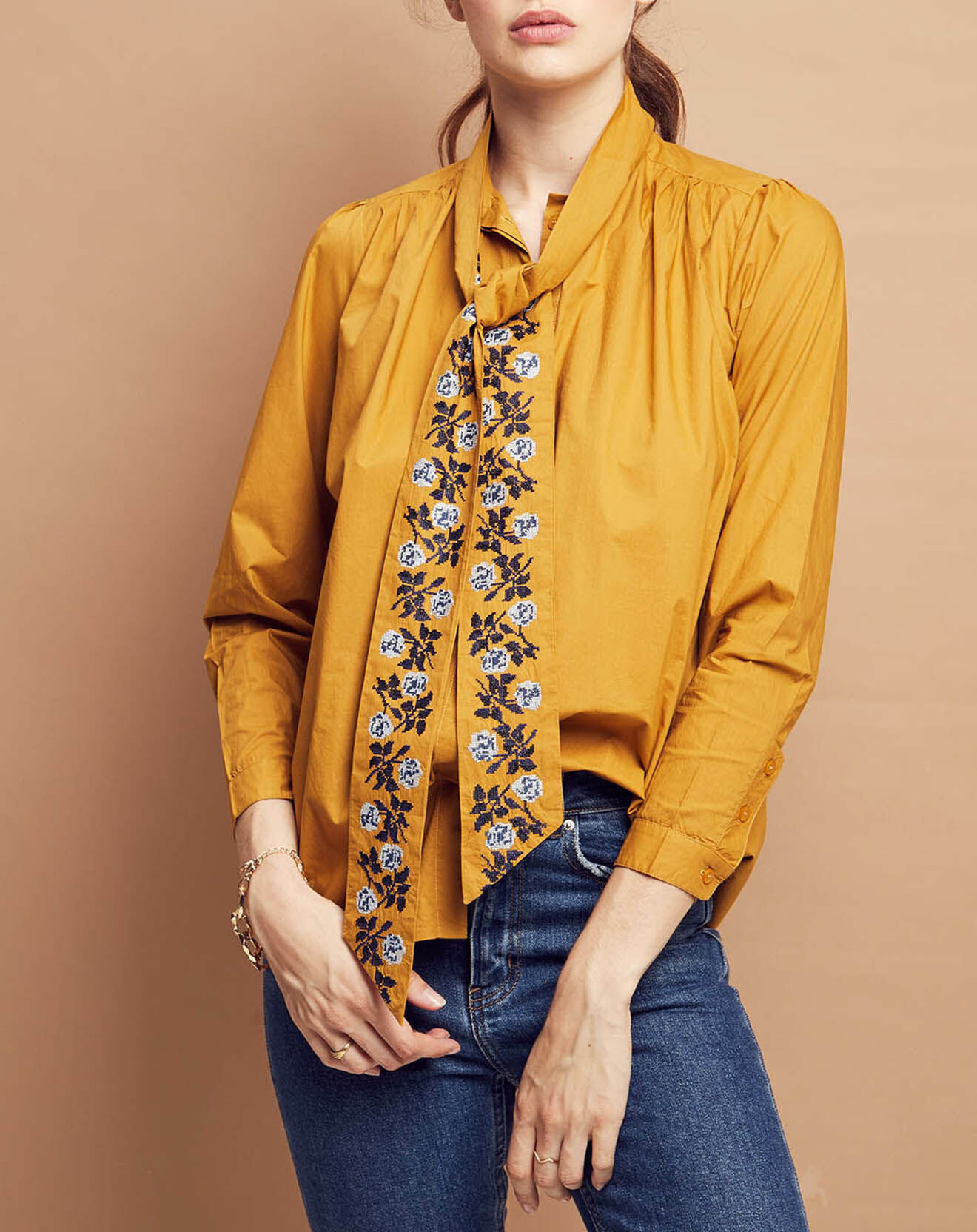 Inouitoosh Chemise Florencia en Coton moutarde