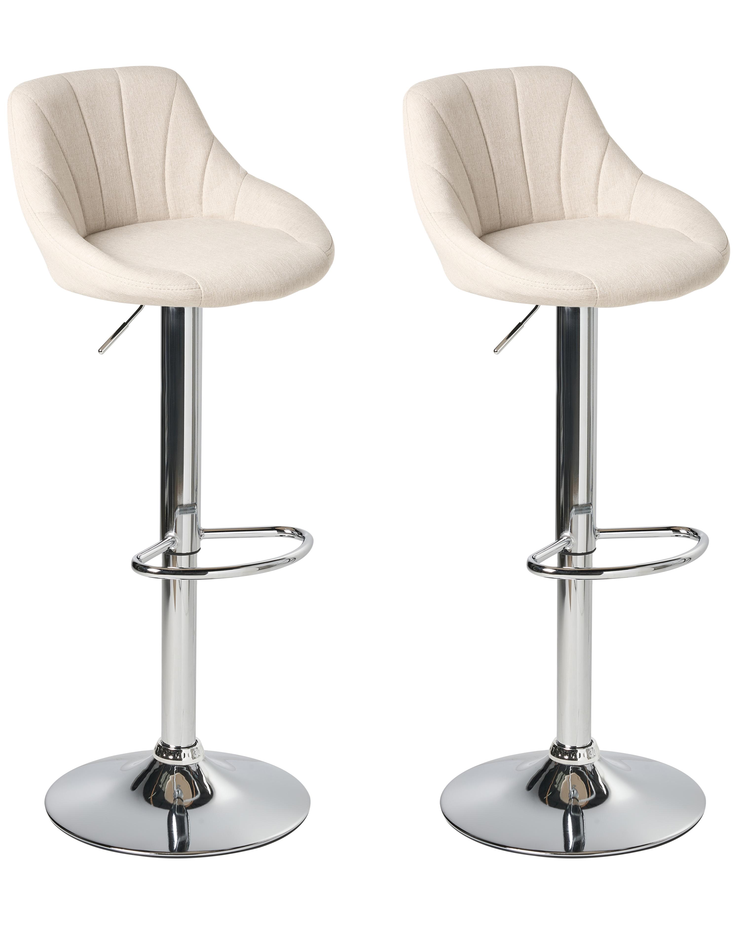 Set van 2 barkrukken LUCCA Stof draaibaar Lichtbeige