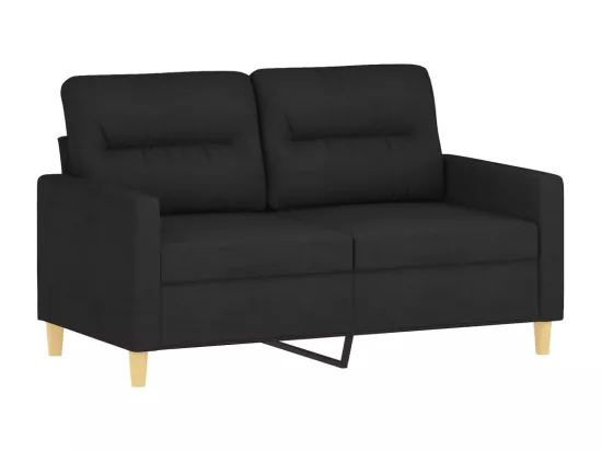 Ensemble de canapés 3 pièces avec coussins Noir Tissu