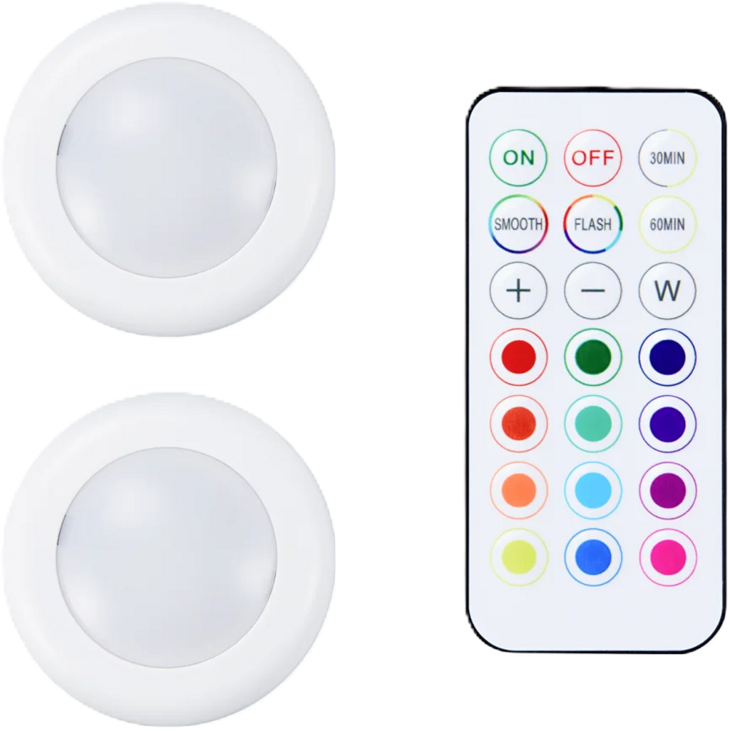 Bambu Lab  Remote Controlled 16-color RGBW Puck Lights, 2 Stk    16 helle Farben mit Fernbedienung